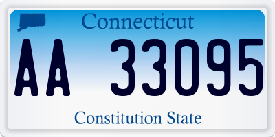 CT license plate AA33095