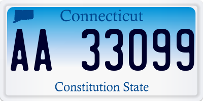 CT license plate AA33099