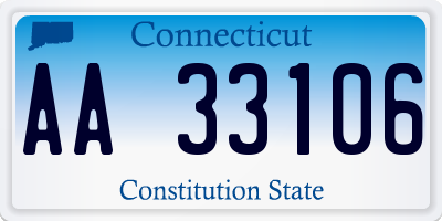 CT license plate AA33106