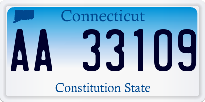 CT license plate AA33109