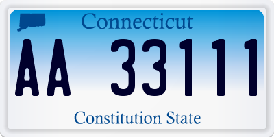 CT license plate AA33111