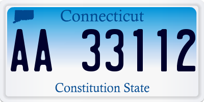 CT license plate AA33112