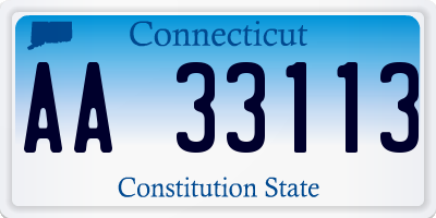 CT license plate AA33113