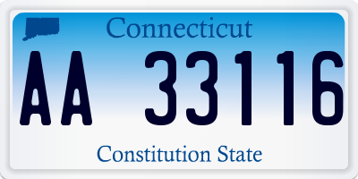 CT license plate AA33116