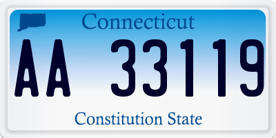 CT license plate AA33119