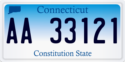 CT license plate AA33121