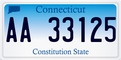 CT license plate AA33125