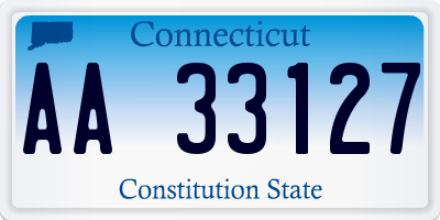 CT license plate AA33127