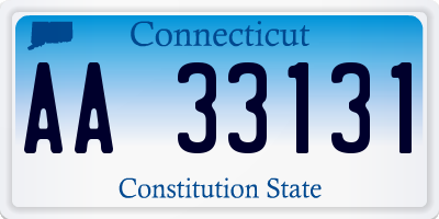 CT license plate AA33131