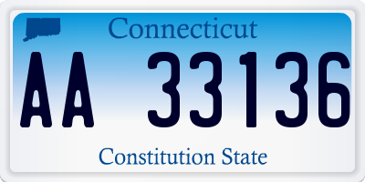 CT license plate AA33136