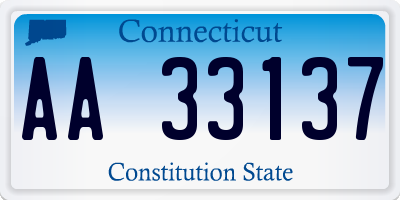 CT license plate AA33137