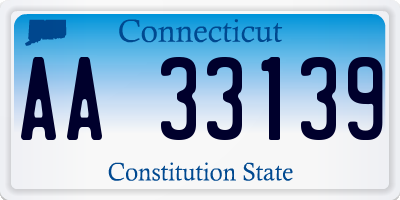 CT license plate AA33139