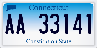 CT license plate AA33141