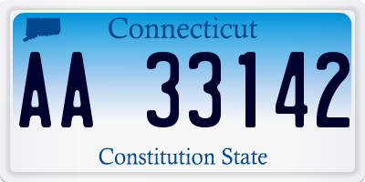 CT license plate AA33142