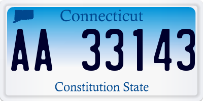 CT license plate AA33143