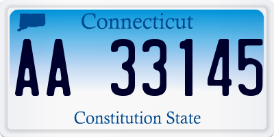 CT license plate AA33145