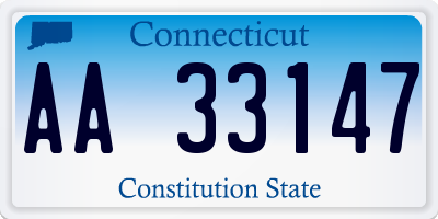 CT license plate AA33147