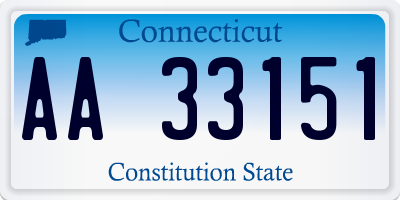 CT license plate AA33151