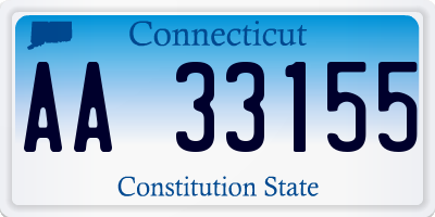 CT license plate AA33155