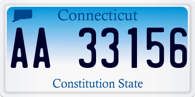 CT license plate AA33156