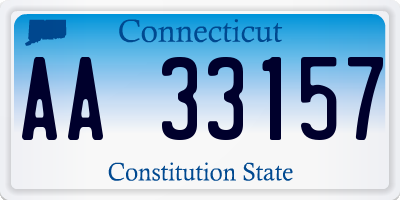 CT license plate AA33157