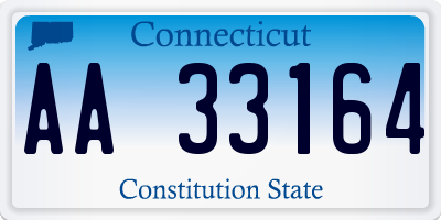 CT license plate AA33164