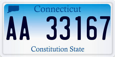 CT license plate AA33167