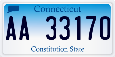 CT license plate AA33170