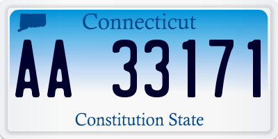 CT license plate AA33171