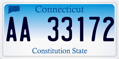 CT license plate AA33172