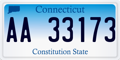 CT license plate AA33173