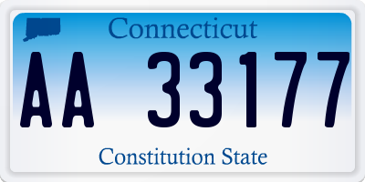 CT license plate AA33177