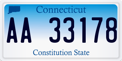 CT license plate AA33178