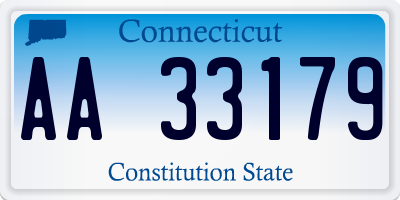 CT license plate AA33179