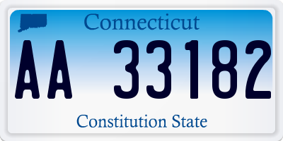 CT license plate AA33182