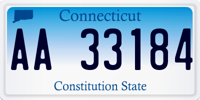 CT license plate AA33184