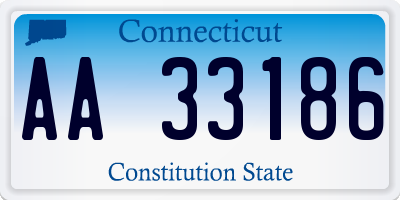 CT license plate AA33186