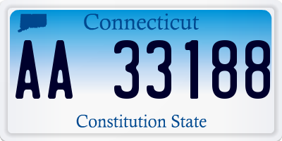 CT license plate AA33188