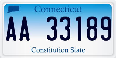 CT license plate AA33189