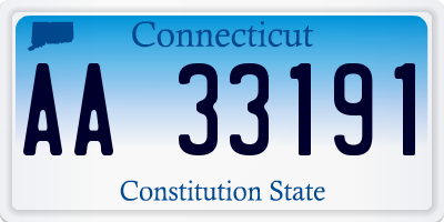 CT license plate AA33191