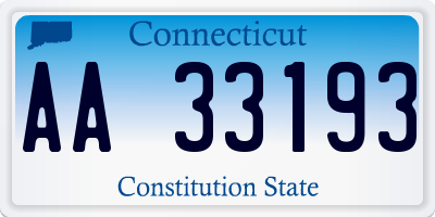 CT license plate AA33193