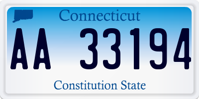 CT license plate AA33194