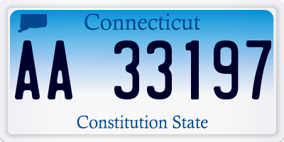 CT license plate AA33197