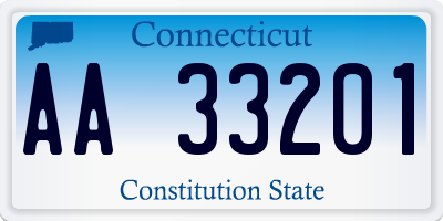 CT license plate AA33201