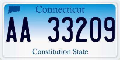 CT license plate AA33209