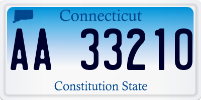 CT license plate AA33210