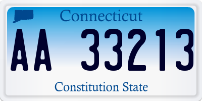 CT license plate AA33213