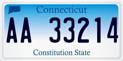 CT license plate AA33214