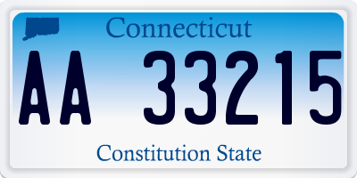 CT license plate AA33215