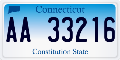 CT license plate AA33216